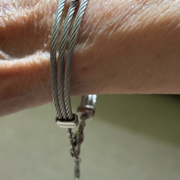 Charriol MALIA Stainless Steel 3 Cable Bracelet With Stones Sz SM - Picture 9 of 12
